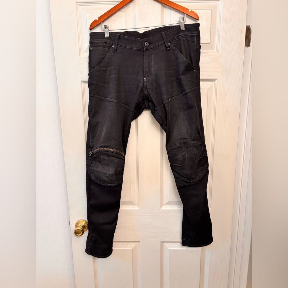 SOLD G-STAR: 5620 3D ZIP KNEE SKINNY JEANS